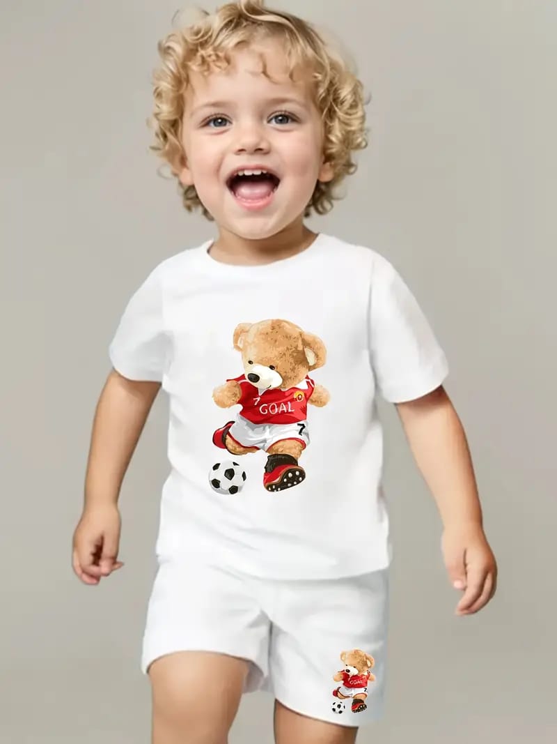 Teddy printed Tee & Shorts set for Boys RGBSS1