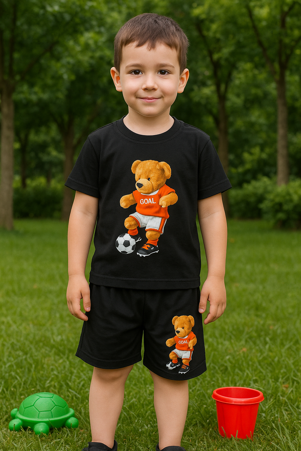 Bear With Me Tee & Shorts for Boys RGBSS3