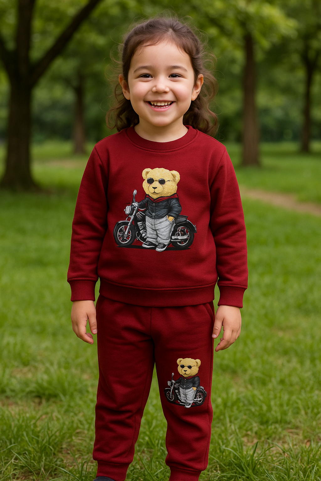 Weekend Vibes Teddy pajama Set for Girls RGGS11