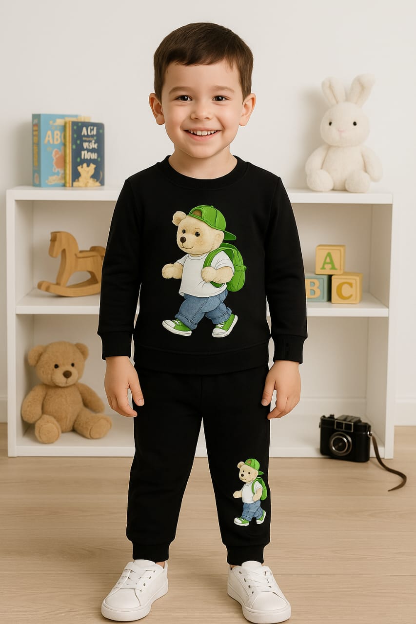 Full sleeve Teddy printed pajama set for boys BS13