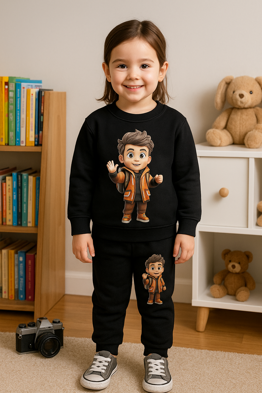 Cartoon printed pajama set for girls RGGS4