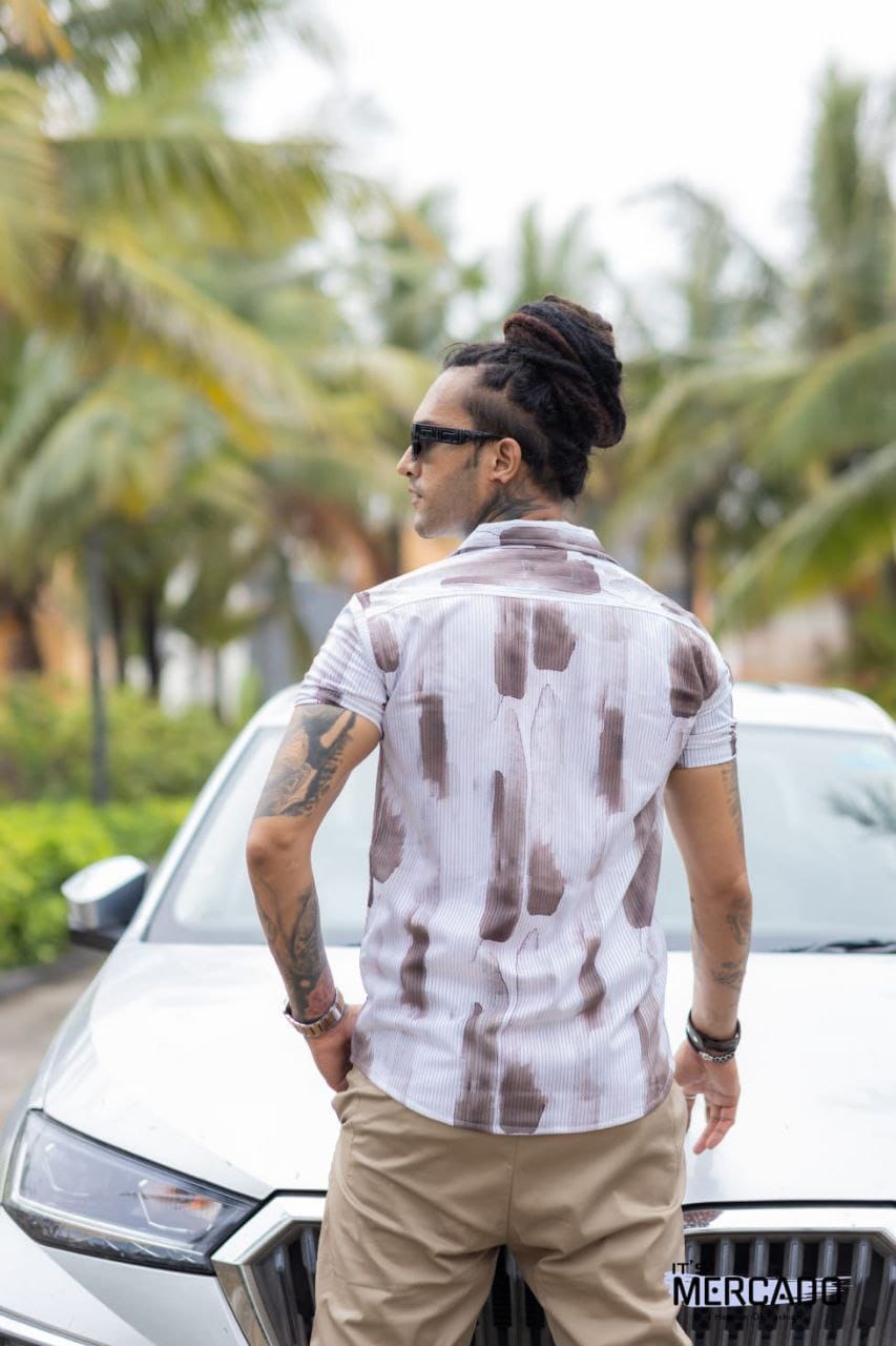 SUPERB IMPORTED REEBOOK FABRIC FANCY HALF SLEEVE PRINTER SHIRT -TAREEFA