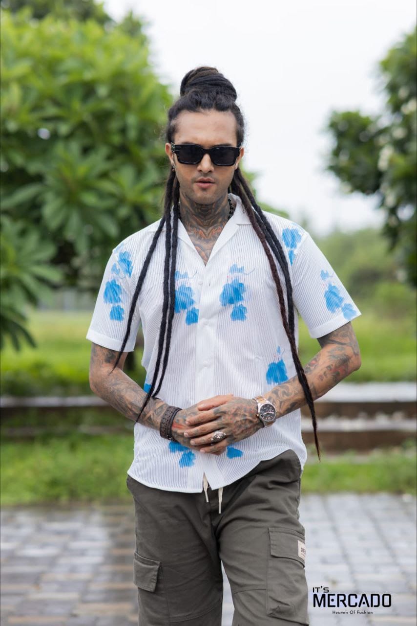 SUPERB IMPORTED REEBOOK FABRIC FANCY HALF SLEEVE PRINTER SHIRT -TAREEFA