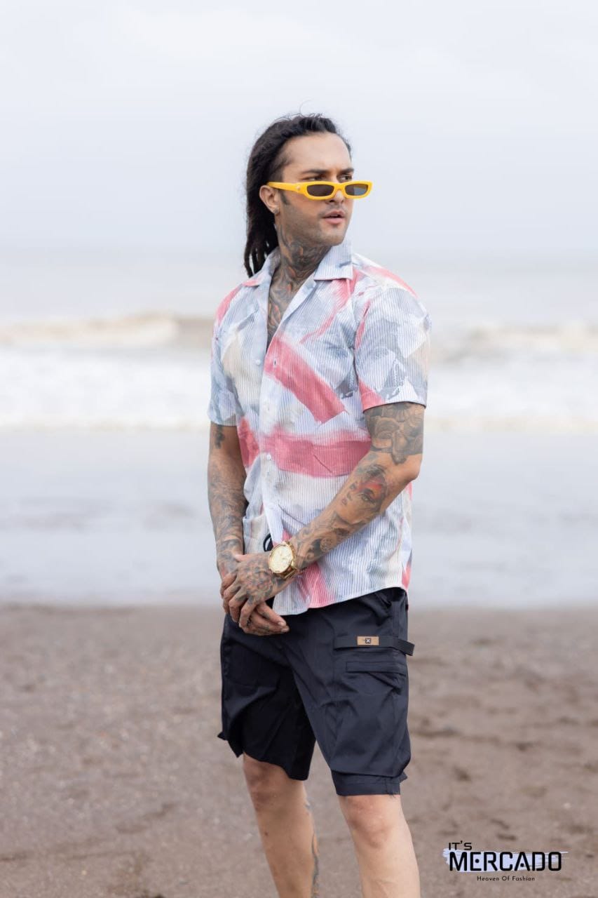 SUPERB IMPORTED REEBOOK FABRIC FANCY HALF SLEEVE PRINTER SHIRT -TAREEFA