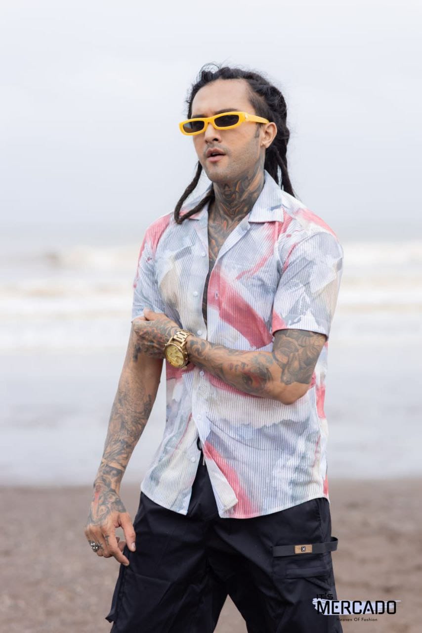 SUPERB IMPORTED REEBOOK FABRIC FANCY HALF SLEEVE PRINTER SHIRT -TAREEFA