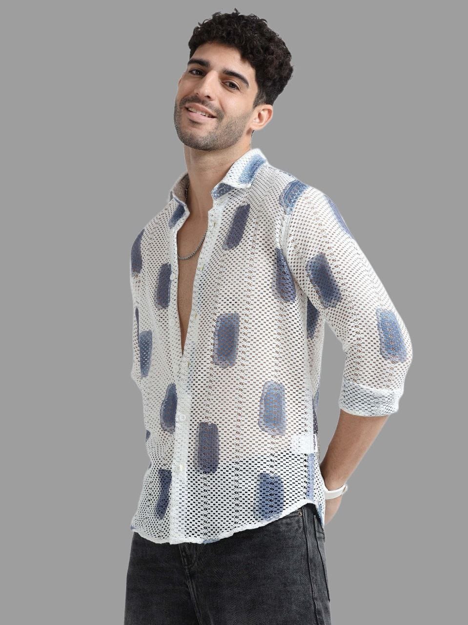 SUPERB IMPORTED PURE KINET FABRIC PRINTED FULL SLEEVE SHIRT - Tareefa
