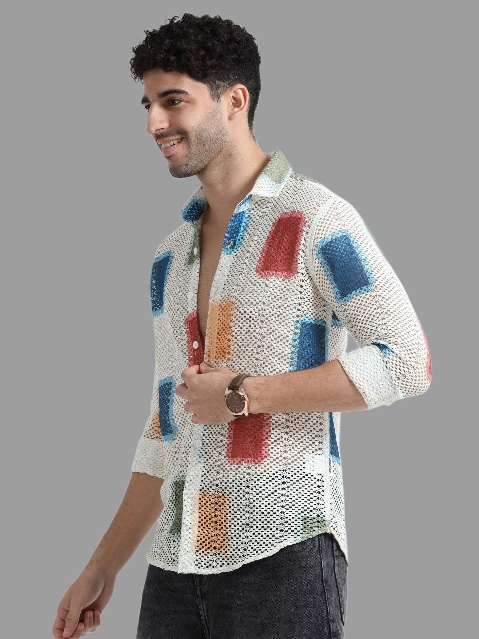 SUPERB IMPORTED PURE KINET FABRIC PRINTED FULL SLEEVE SHIRT - Tareefa