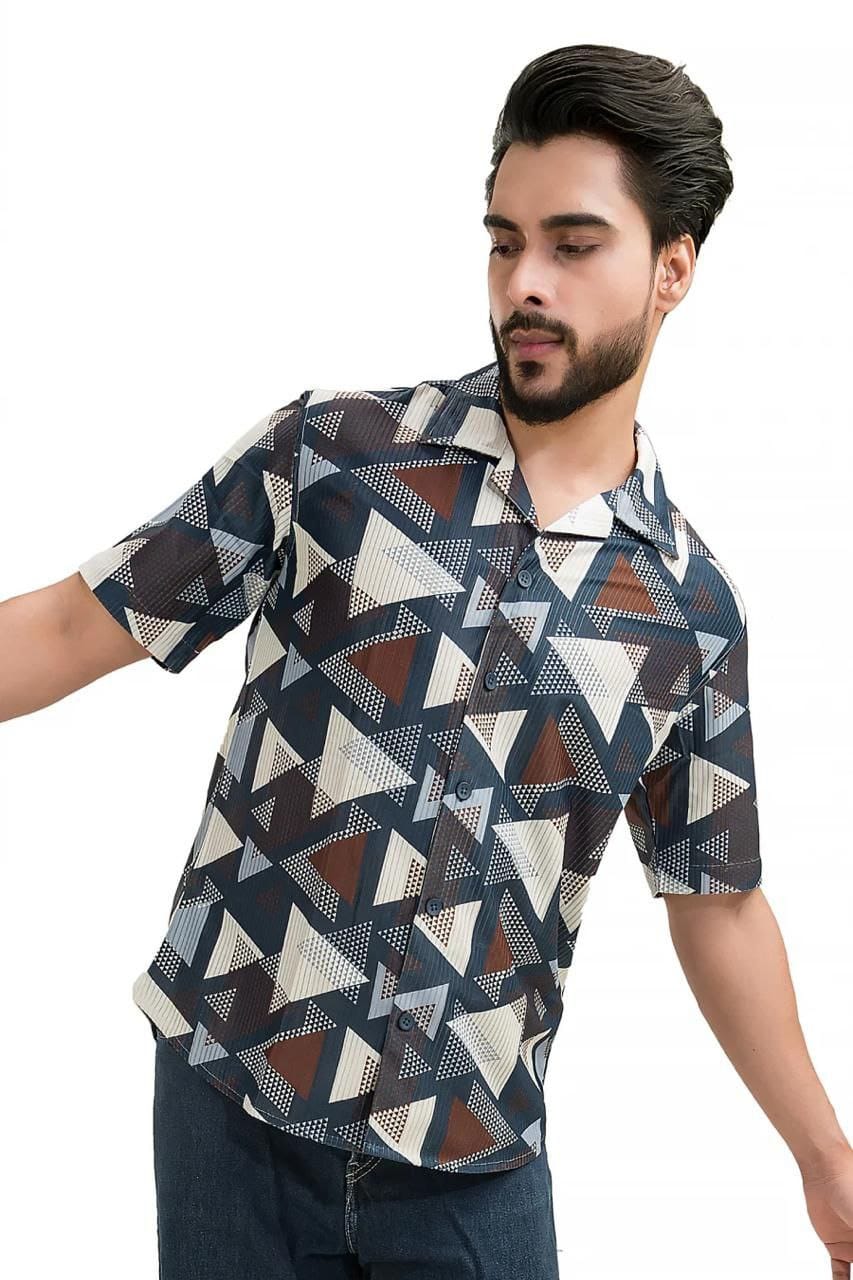 MEN'S EXCLUSIVE  COTTAN FABRIC PRINTED HALF SLEEVE SHIRT By Tareefa