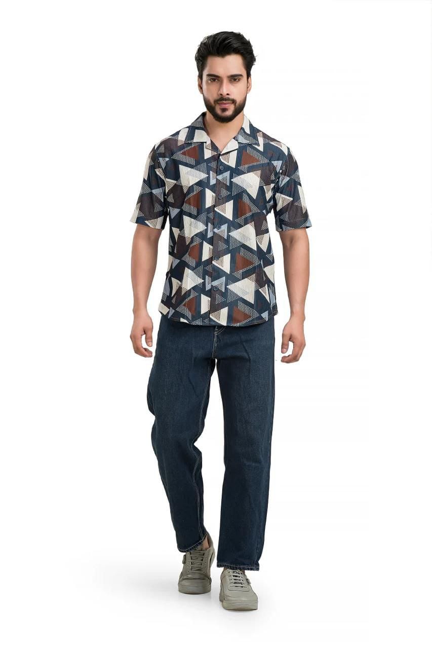 MEN'S EXCLUSIVE  COTTAN FABRIC PRINTED HALF SLEEVE SHIRT By Tareefa