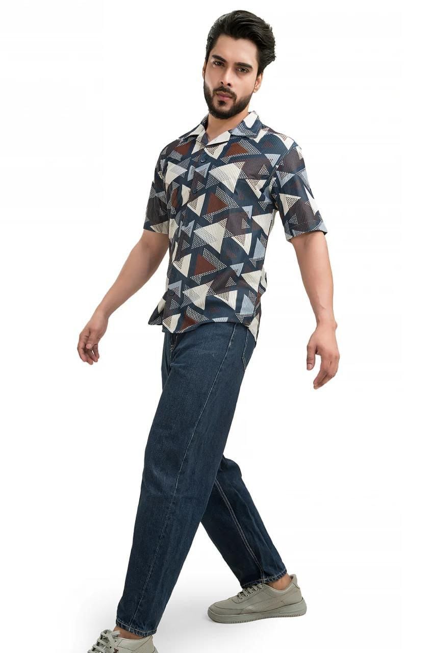 MEN'S EXCLUSIVE  COTTAN FABRIC PRINTED HALF SLEEVE SHIRT By Tareefa