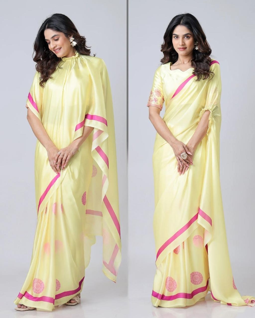 Designer Free hand crepe silk saree- TAREEFA