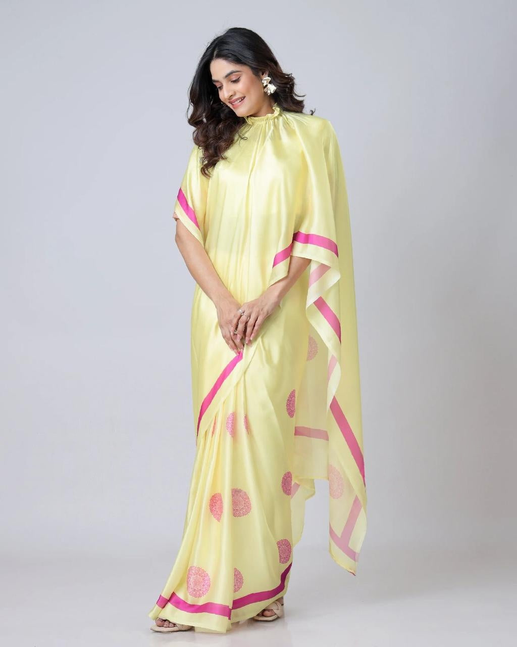 Designer Free hand crepe silk saree- TAREEFA