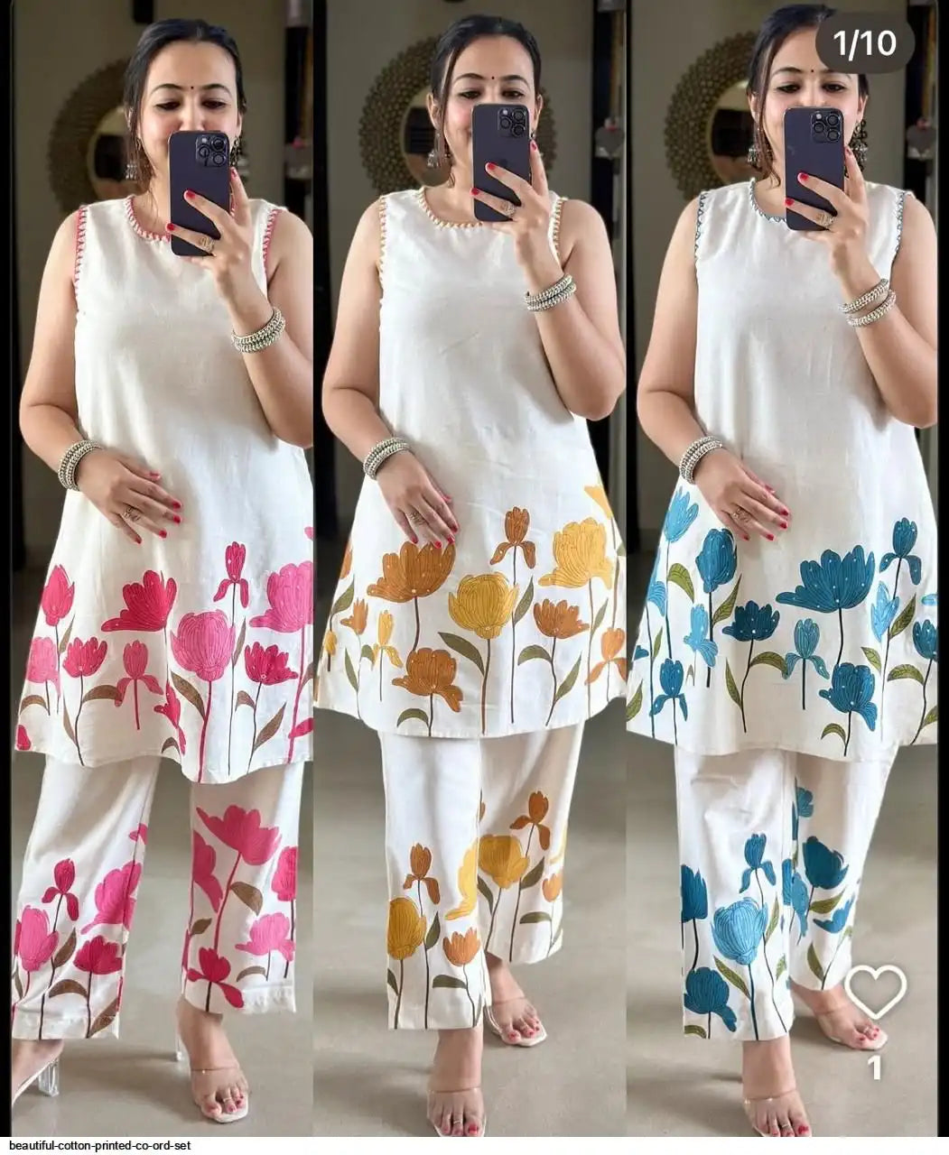 Color Pop on White – Printed Sleeve Co-Ord Ensemble by Tareefa WT05