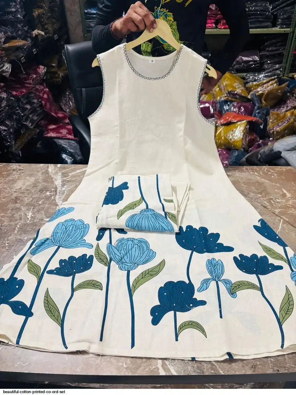 Color Pop on White – Printed Sleeve Co-Ord Ensemble by Tareefa WT05