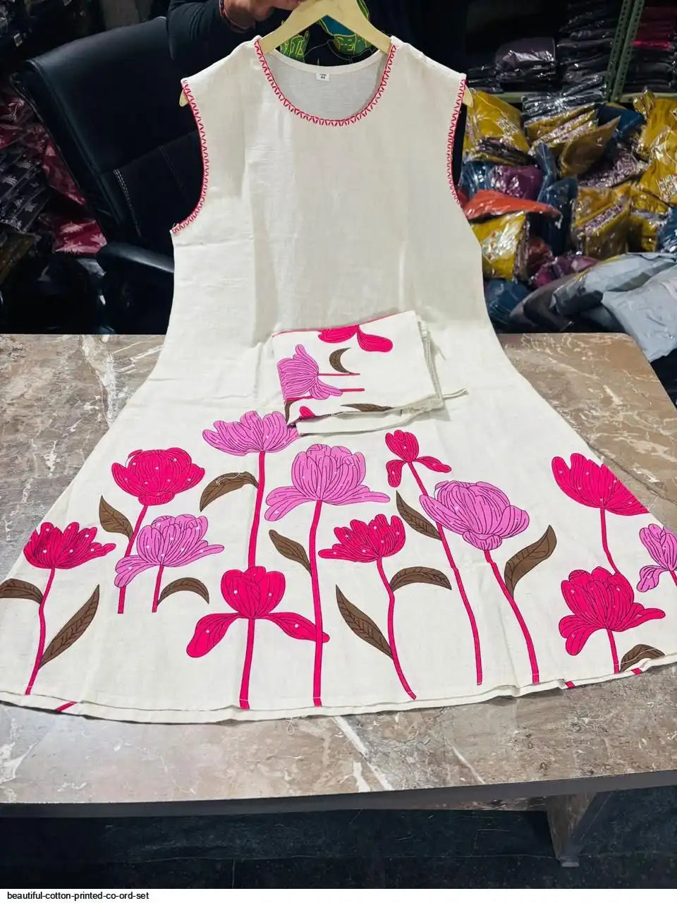 Color Pop on White – Printed Sleeve Co-Ord Ensemble by Tareefa WT05