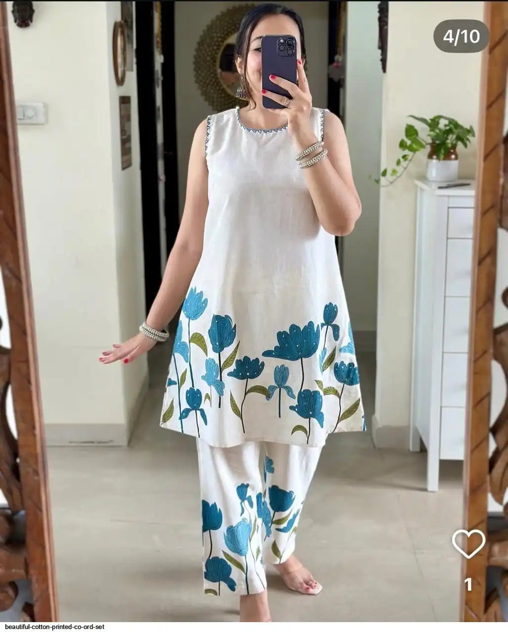 Color Pop on White – Printed Sleeve Co-Ord Ensemble by Tareefa WT05