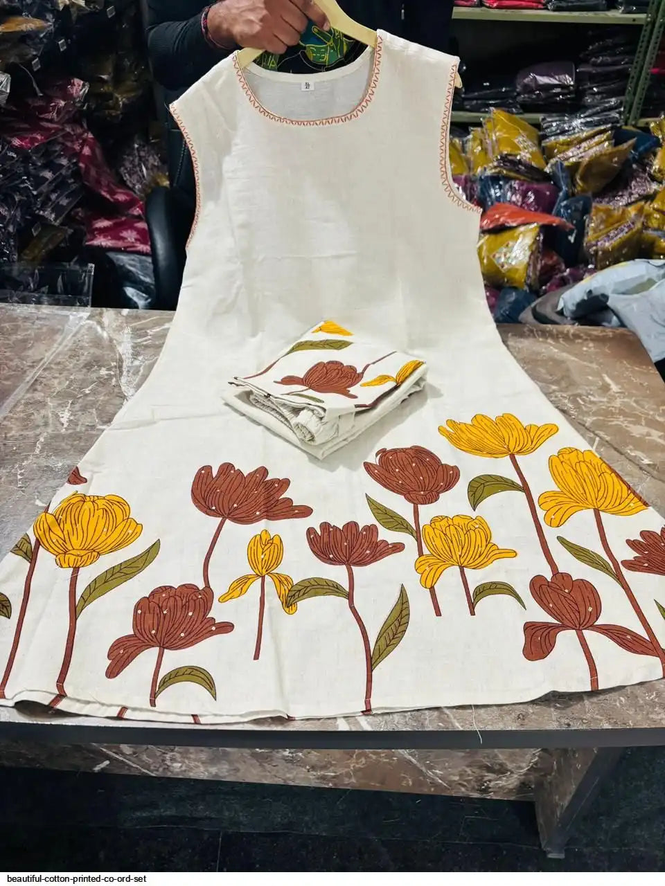 Color Pop on White – Printed Sleeve Co-Ord Ensemble by Tareefa WT05