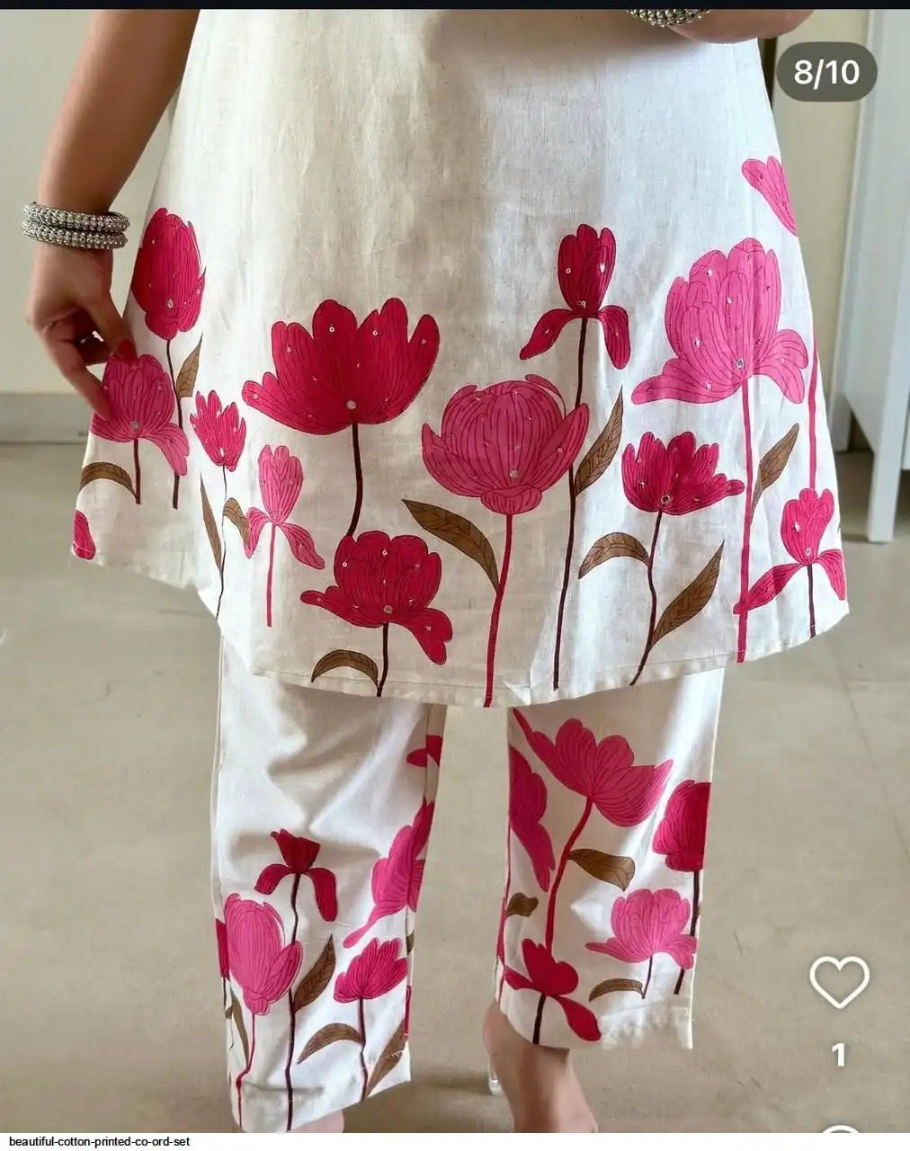 Color Pop on White – Printed Sleeve Co-Ord Ensemble by Tareefa WT05