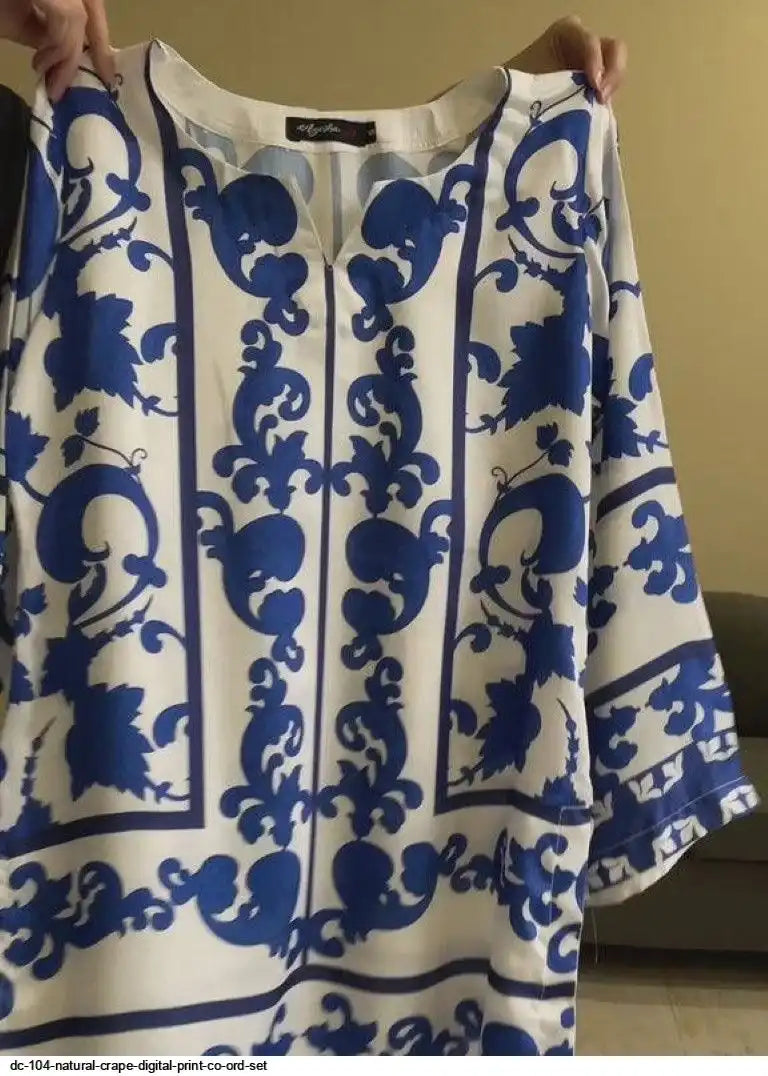 Elegance White Co-Ord Set with Artistic Prints by Tareefa DC104